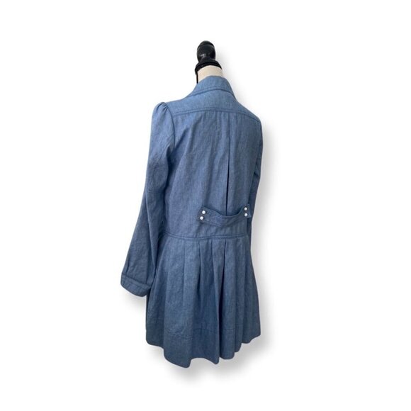 See By Chloe denim unique white button down long sleeve dress size 6 - Picture 2 of 9